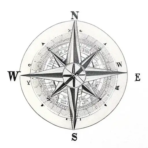 A Vintage Map Compass With A Tennis Ball As The Pointer