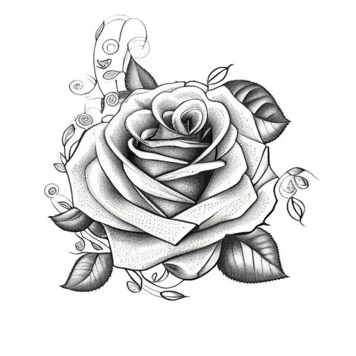 Roses With Leaves And Music Notes