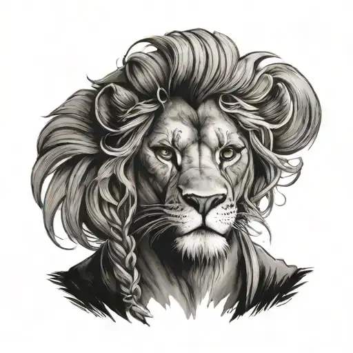 Lion King With Sad Woman Face