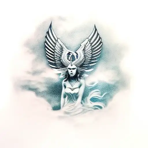 Valkyrie From Clouds Picking Up Dead