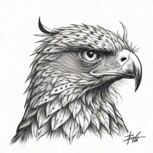 Hawk With Khanda In Eye Inside