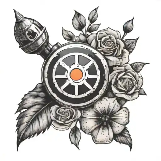 Rebel Alliance Symbol With Flowers