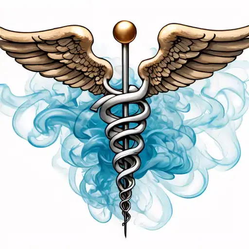 Caduceus Smoke Rising Aesthetic