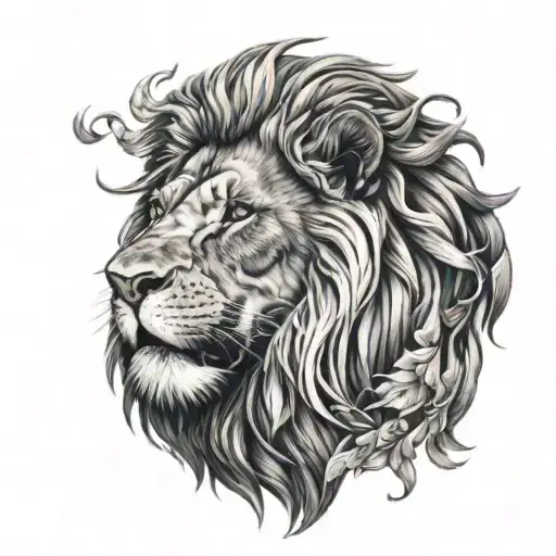 Detailed Lion Head Symbolizing Christ