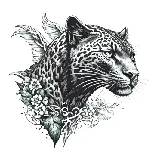 Black Panther And An Owl Flying