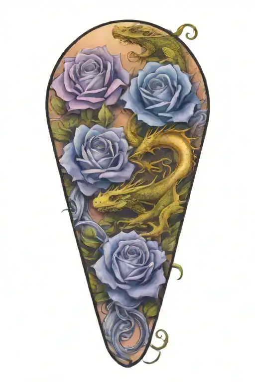 3 Dragons Coming Together To Form A Rose