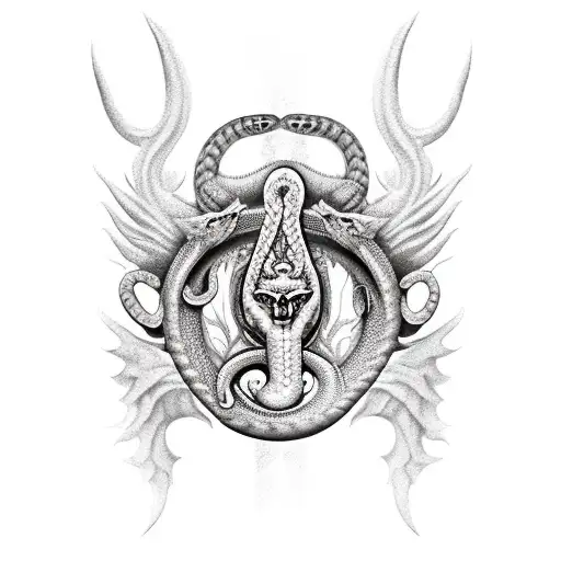 Mythological Dagger With Serpent Fang Hilt