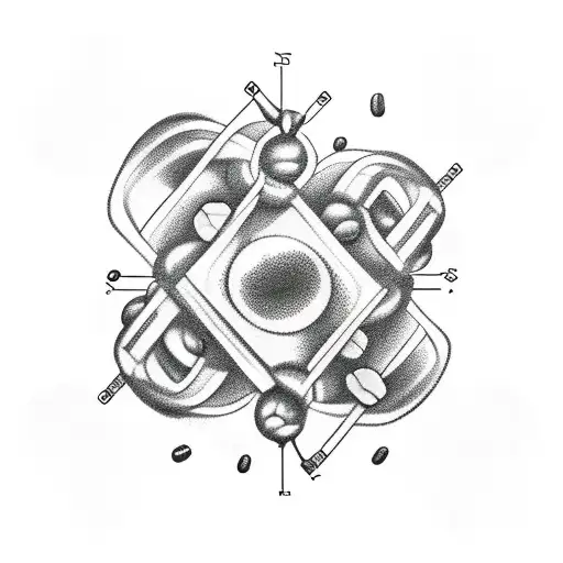 Chemical Structure Of Caffeine Molecule Surrounded By Coffee Beans