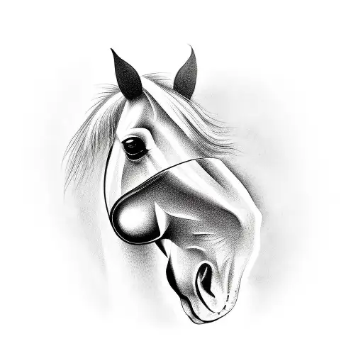 A Minimalist Tattoo Of A Horse Reading A Book