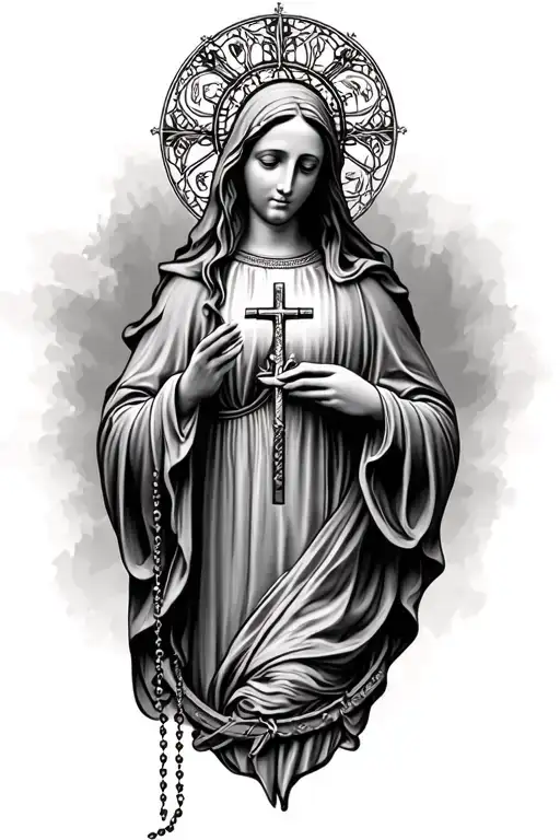 Virgin Mary With Rosary Gothic