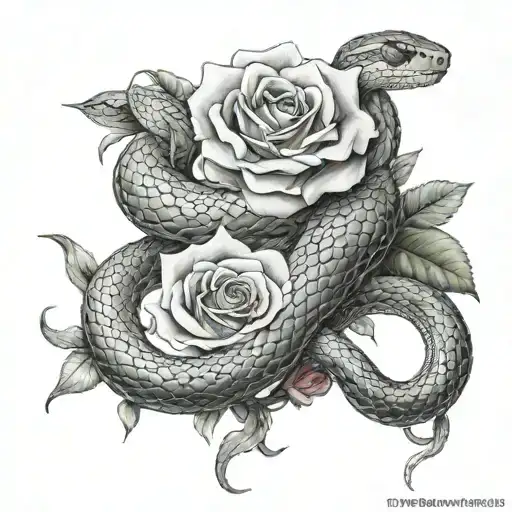 Snake And Rose Wrapped