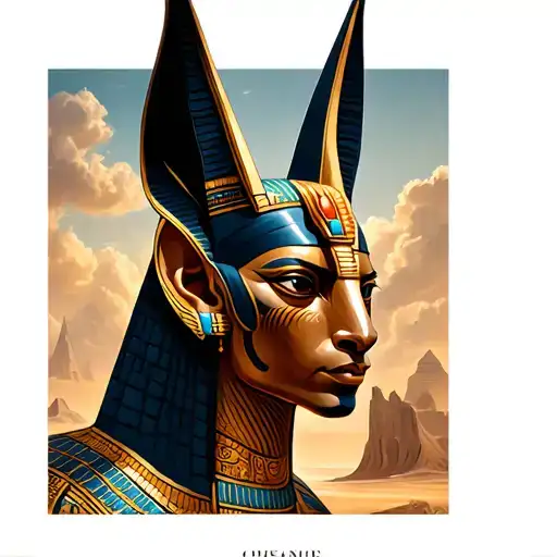 Anubis Egyptian God Tattoo On The Full Arm