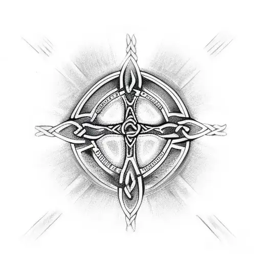 Celtic Cross That Continues Down Spine