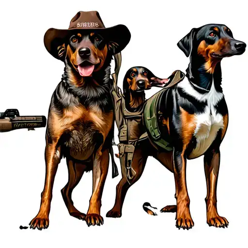 Duck Hunting Man And Dog