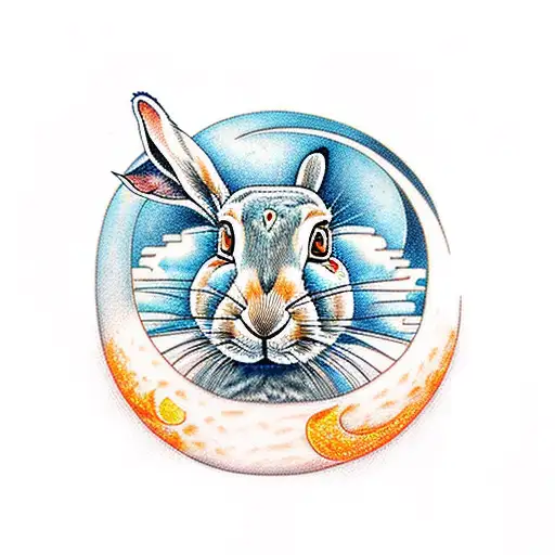 Hare Orange Moon