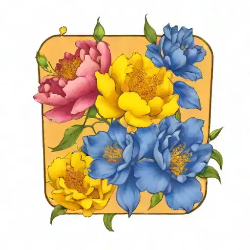 Peony And Larkspur Flower
