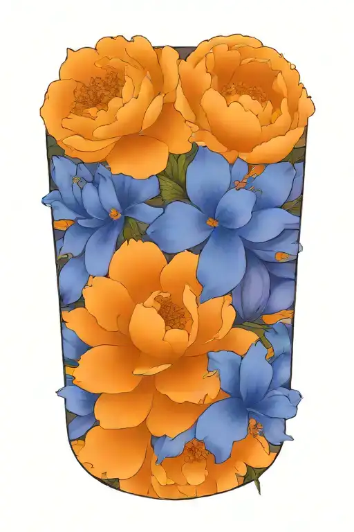 Peony And Larkspur Flower