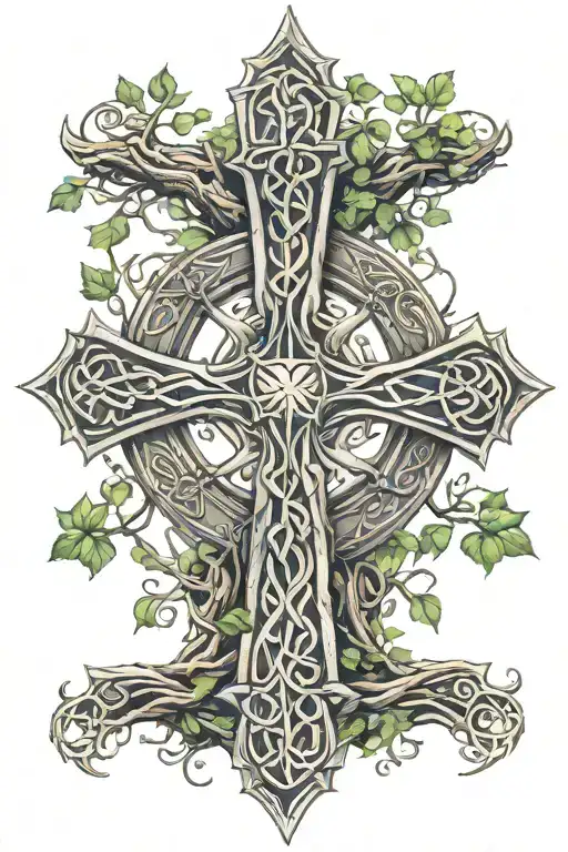 Celtic Tree With Celtic Cross And Armor