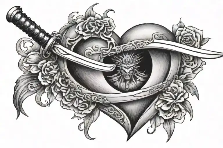 Katana Piercing Heart