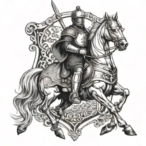 A Police Officer Riding A Horse In A Medieval Knight's Armor