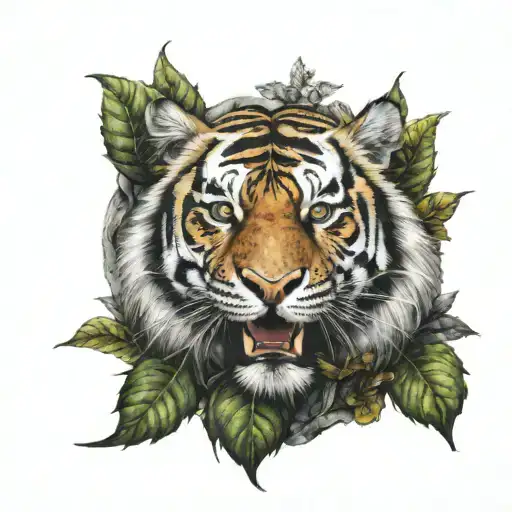 Tiger And Moss Nature Inspired