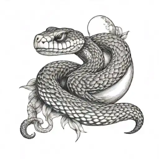 Snake With Moon