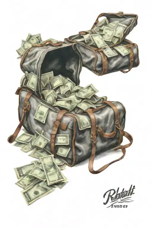 Open Duffle Bag With Money Inside