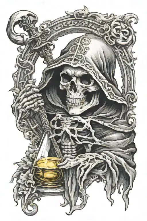 Momento Mori Hour Glass Grim Reaper