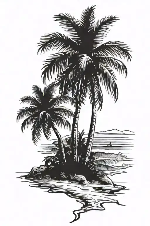Palm Trees Beach Flag