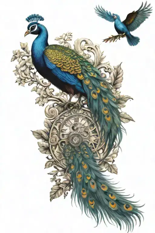 Colombia Culture Weaving Elements With A Peacock