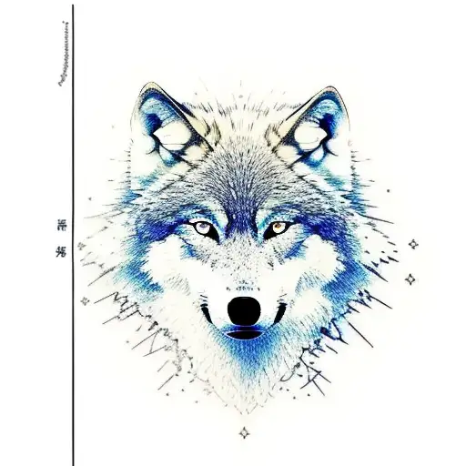 Wolf Standing On Top Of Mountain With Trees And River