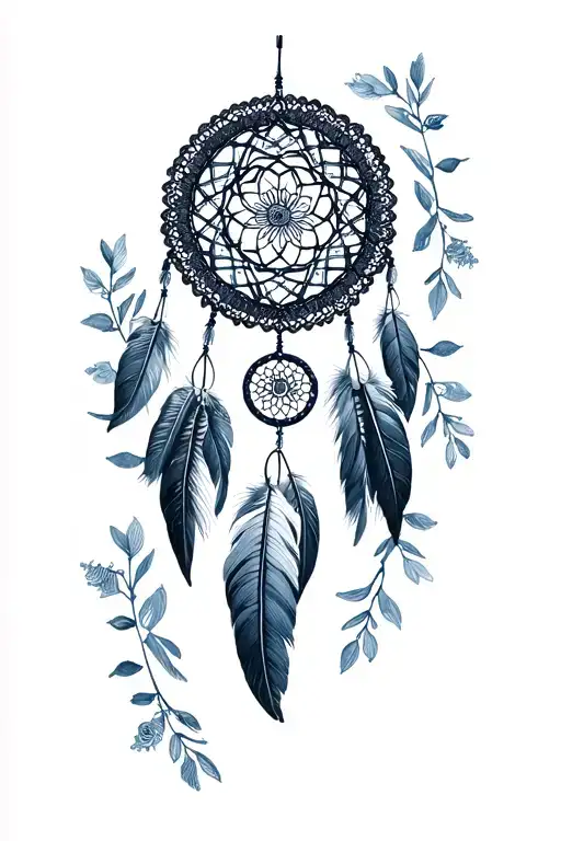 Floral Patterns With Lace Details Inprired With Dream Catcher