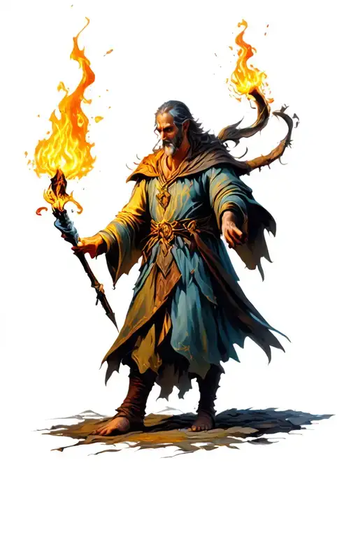 Male Mage Casting A Spell