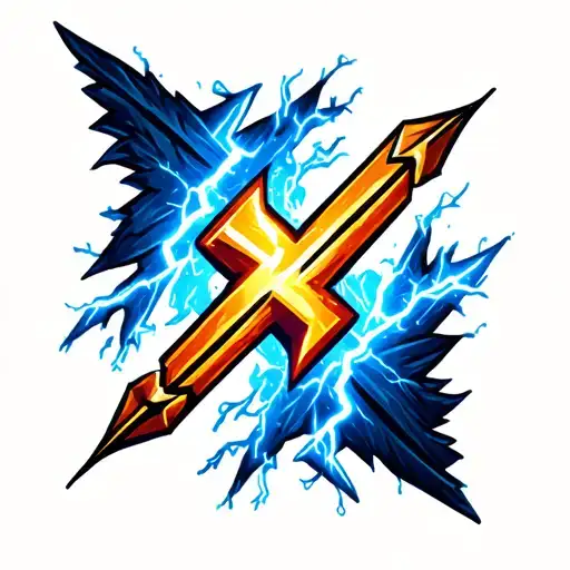 Arrow And Lightning Bolt Surrounded