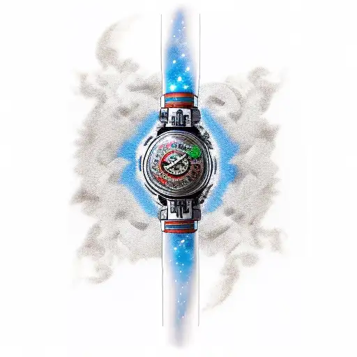 Bong At Wrist With Smoke Going Up Forearm To Reveal Star Wars Image