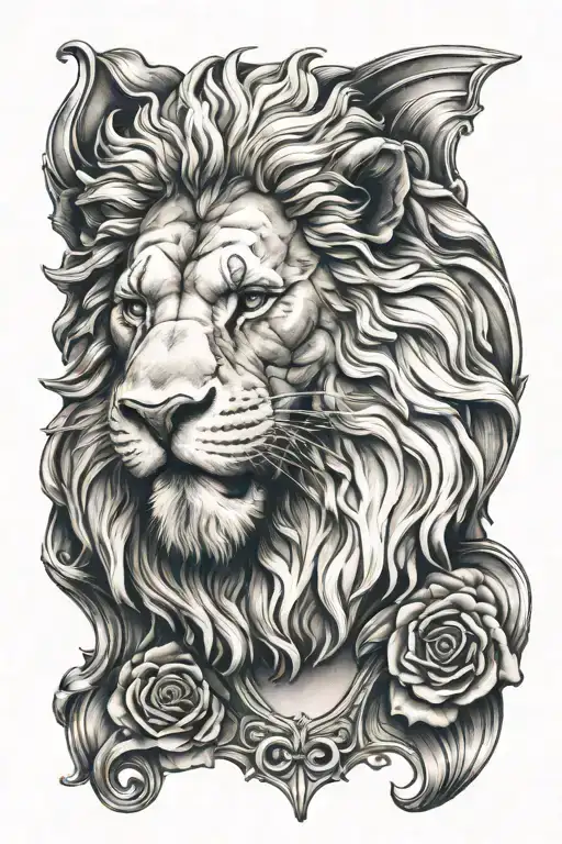 Self-made Man Statue Lion