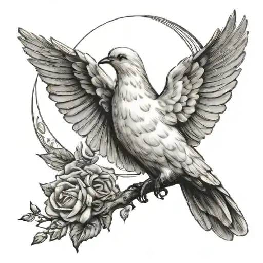 Dove And Moon