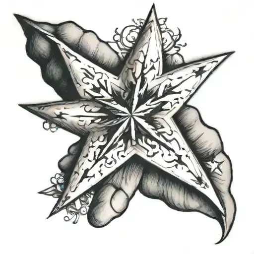 Star Like Tattoo In Finger