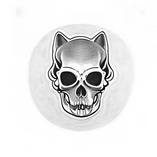 Cat Skull With Grim Reaper