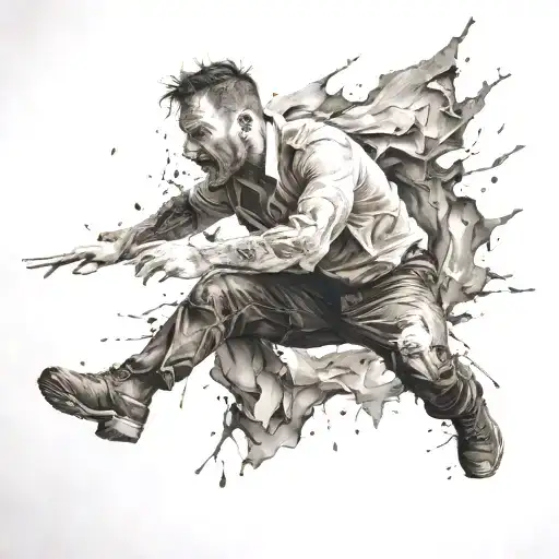 Man Disintegrating Trying To Escape