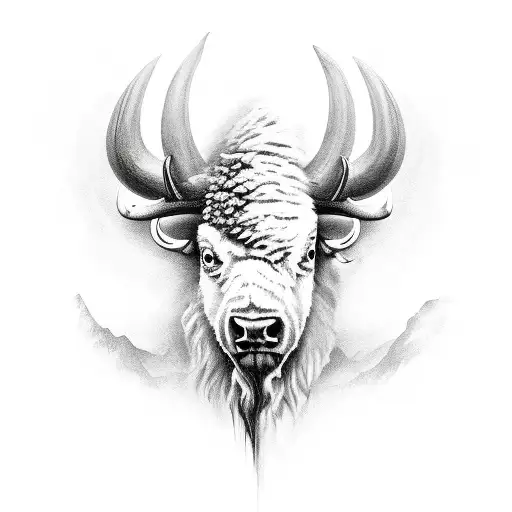Half Bison Half Skull