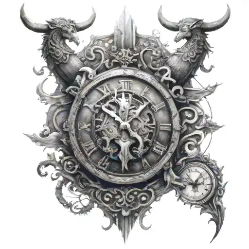 Viking On The Top Then A Clock In The Middle With A Viking Ship On The Bottom All Seperate