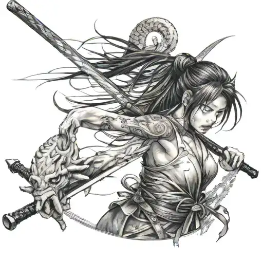 Girl With A Katana Among Demons