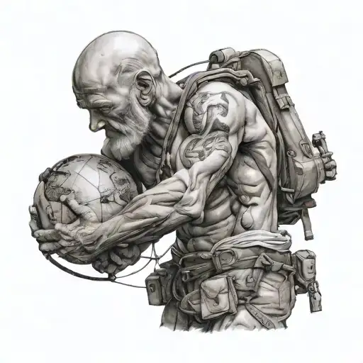 Atlas Carrying The World Struggling