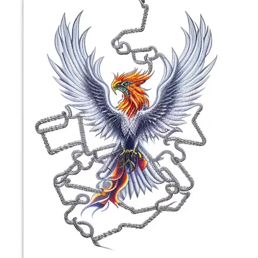 Phoenix With Fire And Chain