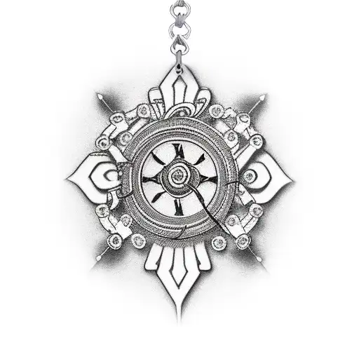 Rosary Necklace Going Down Forearm