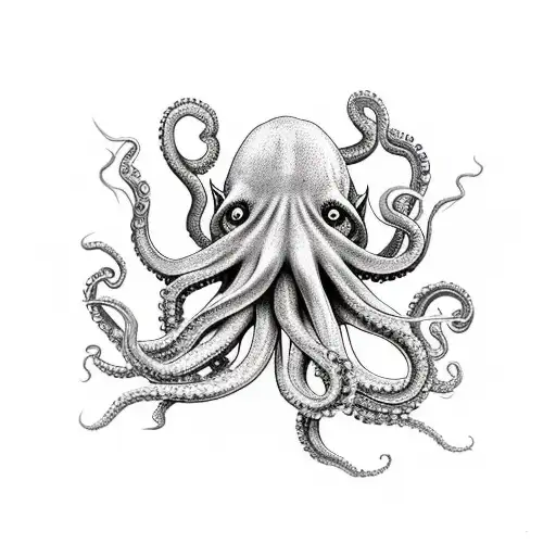 Octopus Cthulhu With Smoke Tentacles