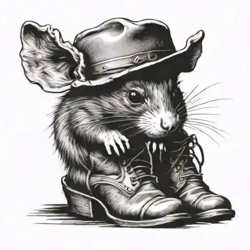 Possum With Cowboy Hat And Boots