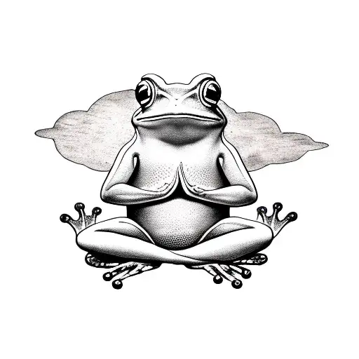 Magical Frog Meditating While Floating