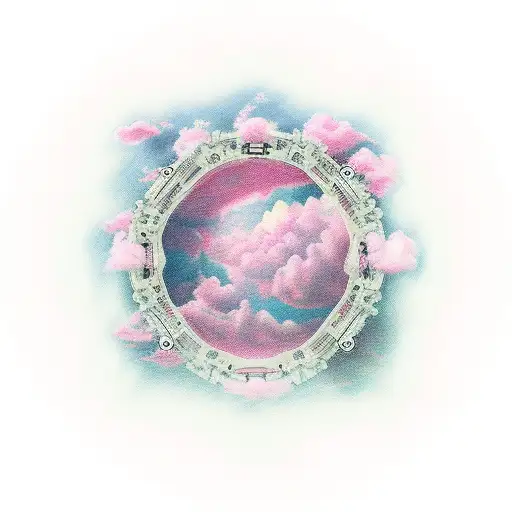 Pink Clouds Inside The Circle